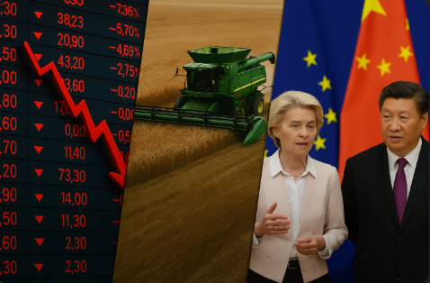 Bolsa Brasileira despenca, setor agro no limite com tarifas dos EUA e União Europeia busca auxílio da China para frear Rússia