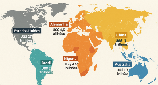 Os gigantes econômicos de cada continente: quem lidera a riqueza mundial?